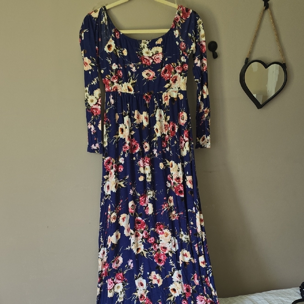 Pinkblush Blue and Pink Long Sleeve Dress